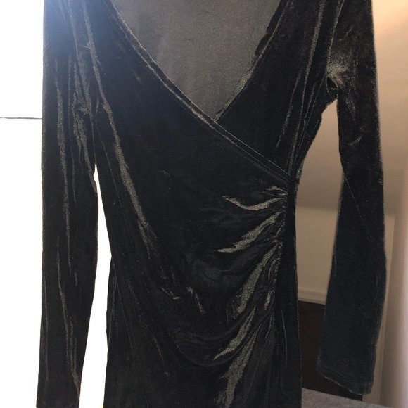 Nasty Gal Velour Body Con Dress with Slit - Picture 3 of 4